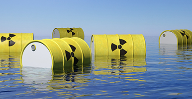 Nuclear Waste Barrels in Water